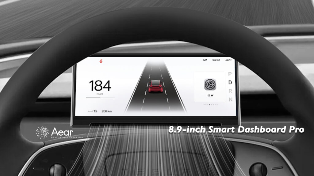 Wide Tesla instrument cluster